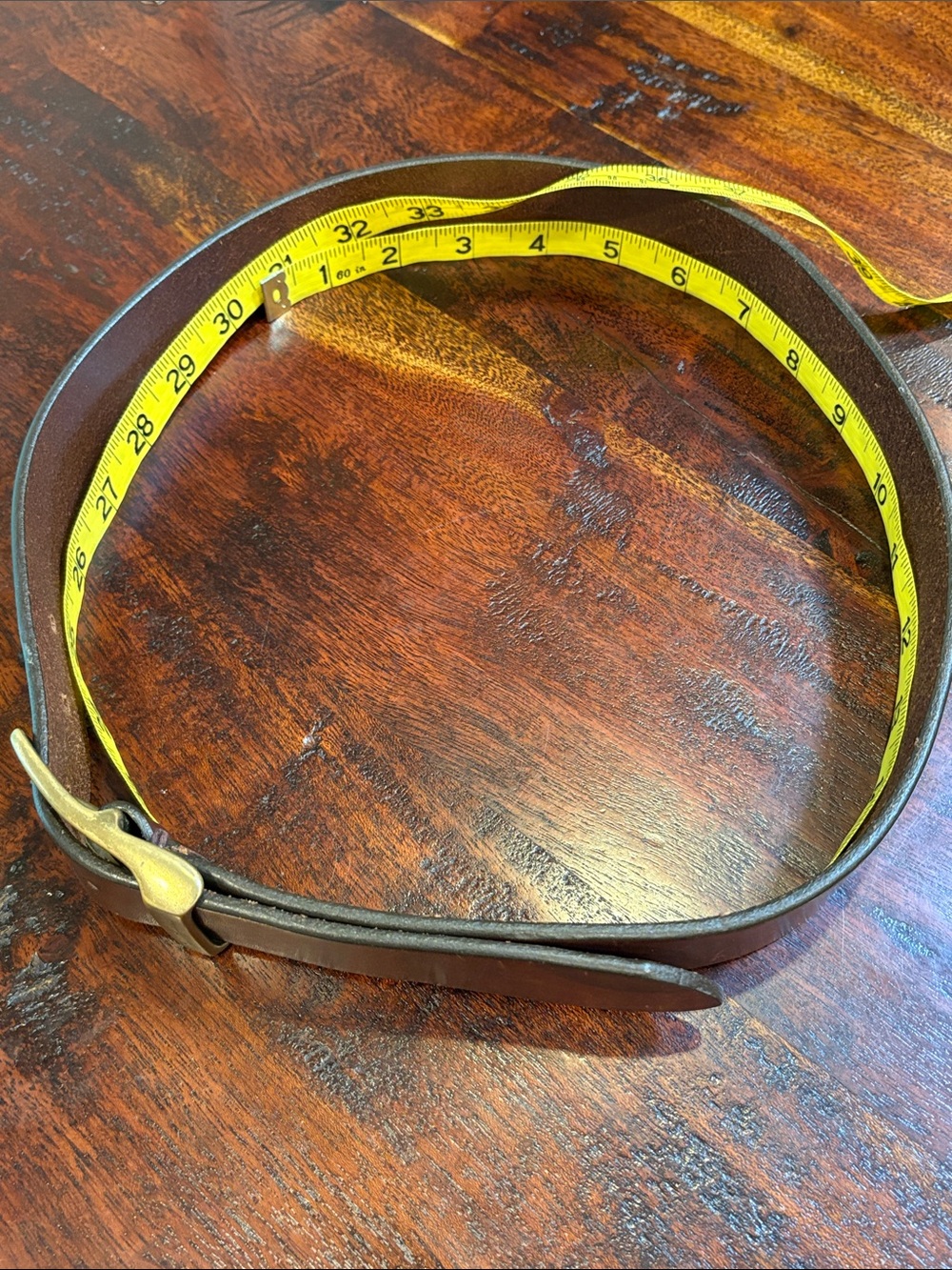 Vintage Ralph Lauren 90s Brown Leather Equestrian Belt Brass Buckle size Medium - Picture 16 of 16